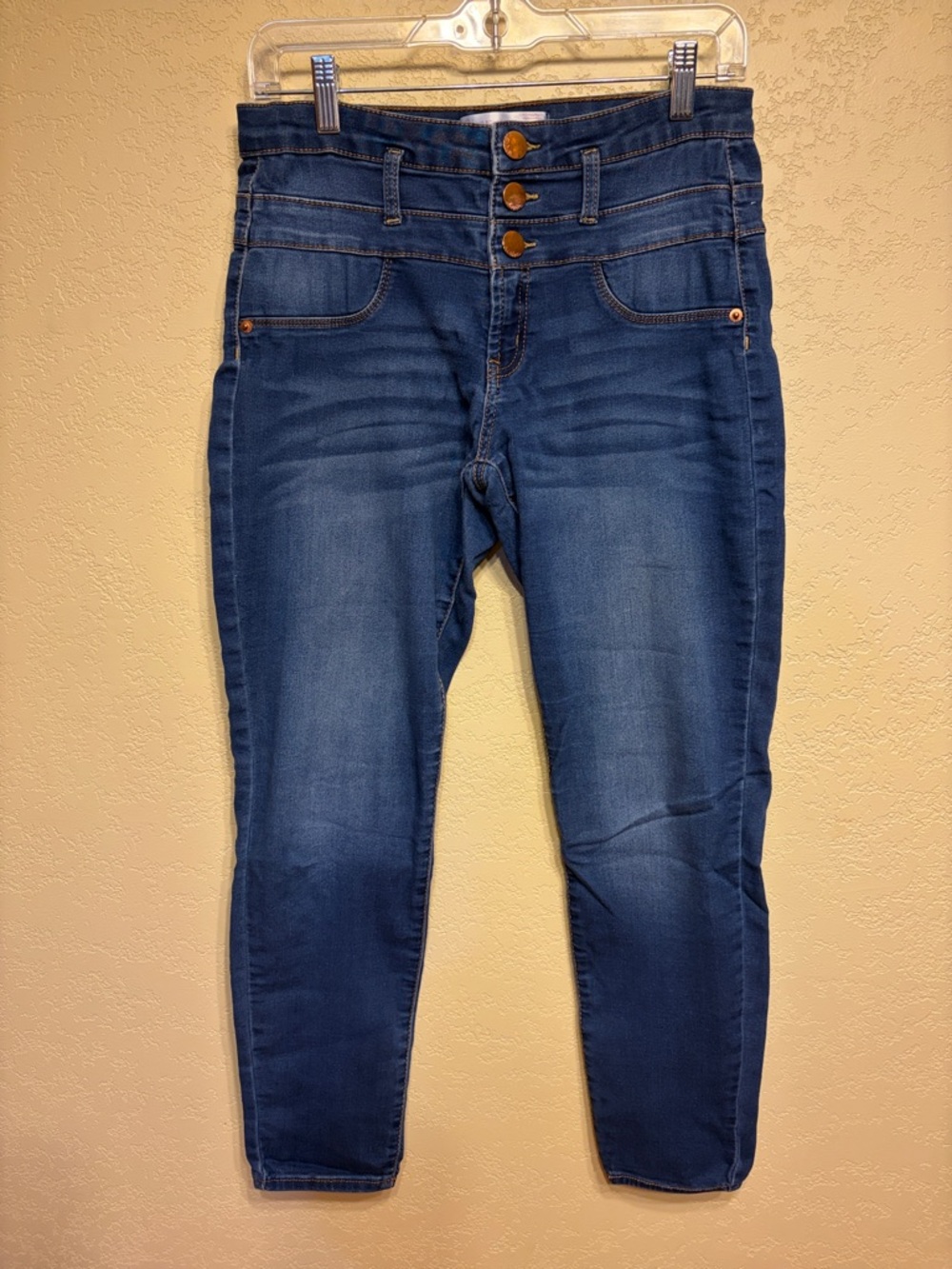 NOBO Dark Indigo High-Rise Jeans with Triple Button Waist